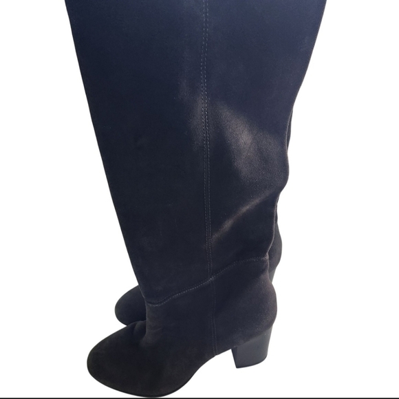 Sam Edelman Caprise Gray Suede Pull On Heeled Knee High Boots Size 8.5M - Picture 3 of 13